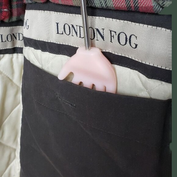 London Fog Jacket Parka Down Filled Removable Lining & Hood Beige/Brown Large - Picture 7 of 16